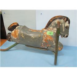 Carousel Horse Grey - Fiberglass - has repairs - NO SHIPPING PICK UP IN ARDEN, MB ONLY