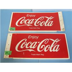 Lot of 2 Coke signs - each sign is approx 22" x 10"