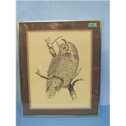 Horned owl print