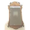 Image 1 : A GEORGIAN WALNUT & MAHOGANY FRAMED WALL MIRROR, the frame surmounted with scrolled pediment 100 -..