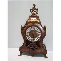 A FRENCH STYLE TORTOISESHELL BOULLE EIGHT DAY MANTEL CLOCK, with contemporary German movement 100 -.