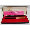 Image 1 : A BOXED PARKER INK PEN, with gold lid and black body, circa 1970's, together with one other Parker..
