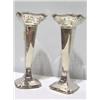 Image 1 : A PAIR OF SILVER POSY VASES, square in shape with a filigree top. Birmingham 192 60 - 100...