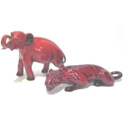 A ROYAL DOULTON FLAMBE ELEPHANT FIGURE 50 - 70...