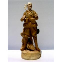 A BISQUE WARE FIGURE OF A BOER WAR SOLDIER, entitled 'Gentleman in Khaki' (gun missing) 20 - 40...