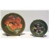 Image 1 : A MOORCROFT GREEN AND CORAL 'Hibiscus' dish by Walter Moorcroft. C1968-80. Diam.4.50 ins 40 - 60...