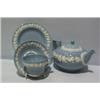Image 1 : A QUANTITY OF WEDGWOOD JASPER TEAWARE (gloss glaze), comprising 17 pieces including teapot and jugs.