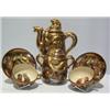 Image 1 : A ORIENTAL SATSUMA STYLE 23 PIECE TEASET decorated with gold dragons and Japanese men. C1920's 50 -.