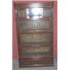Image 1 : A MAHOGANY GLOBE-WERNICKE FOUR TIER BOOKCASE, the upper tier with central open display area, the 3..