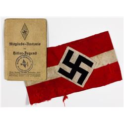 HITLER YOUTH IDENTITY CARD AND ARMBAND