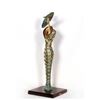 Image 3 : Giuliano Ottaviani, Woman in Hat and Striped Gown, Bronze Sculpture