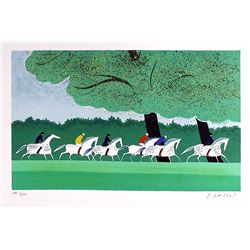 Serge Lassus, Polo Run (Green), Lithograph