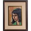 Image 1 : Raul Anguiano, Portrait of a Girl in Green, Oil Painting