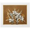 Image 1 : Miguel Herrera, Flowers on Ochre, Aquatint Etching