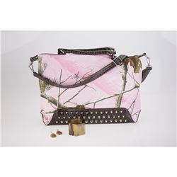 Pink Camo Concealed Carry Bag and Buffalo Horn Jewelry Set