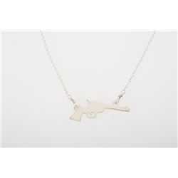Revolver Silhouette Necklace - Silver