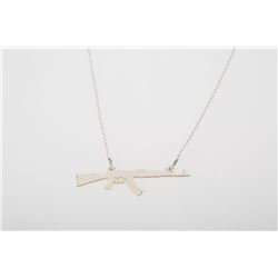 AK-47 Silhouette Necklace - Silver