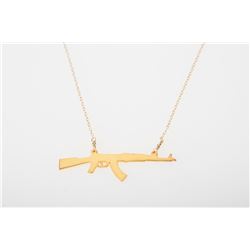 AK-47 Silhouette Necklace - Gold