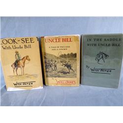 James, Will, 3 books, Uncle Bill, In the Saddle and Look-See, all 1st editions, 2 with dj
