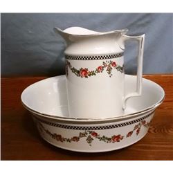 English Porcelain pitcher & bowl set, nice