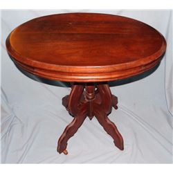 Oval parlor table, mahogany 30”x 22” wide