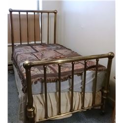 Brass finished iron bed, twin