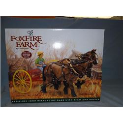 JD Foxfire Farm sulkey rake and horse team, ERTL, porcelain, NIB