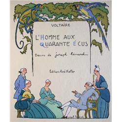 VOLTAIRE.- L' Homme aux quarante écus. [Dessi...