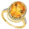 Image 1 : Natural Citrine & Diamond Ring
