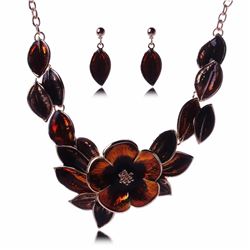 Flower & Oz Drop Necklace Set