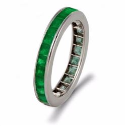 Natural Emerald & Solid Gold Eternity Band