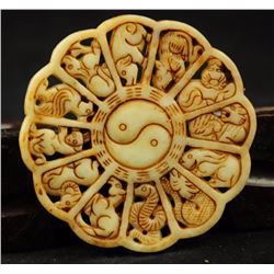 Antique Chinese Jade Hand Carved zodiac statue Pendant