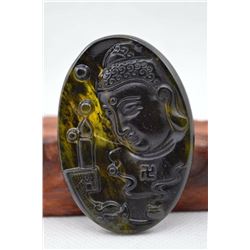 Natural Jade Hand Carved Good Luck Buddha Pendant
