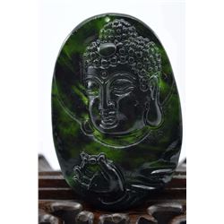 Natural Jade Hand Carved Buddha Pendant
