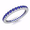 Image 1 : Natural Royal Blue Sapphire & Solid Gold Eternity Band