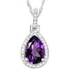 Image 1 : Natural Amethyst & Diamond Pendant