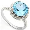 Image 1 : Natural Blue Topaz & Diamond Ring