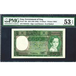 Government of Iraq, Law #44 of 1931 (ND 1942 Issue), Banknote.