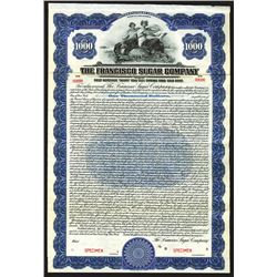 Francisco Sugar Co. 1922 Specimen Bond.