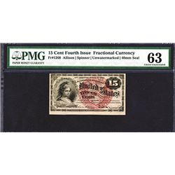 U.S. Fractional Currency, 4th Issue, 15 Cents, Fr#1268, Unwatermarked High Grade.