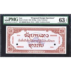 Lao, 1948 Issue Specimen Essay Banknote.