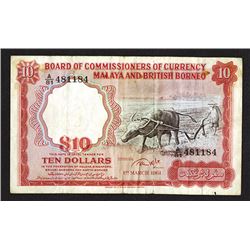 Board of Commissioners of Currency, Malaya and British Borneo. 1959 Issue.