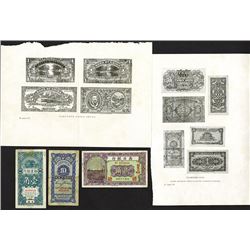 Pogrebetsky Plate Note Trio from his Historic 1929 Banknote Book.