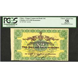 Ningpo Commercial Bank Ltd., 1909 Remainder Banknote.