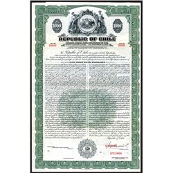 Republic of Chile, Specimen Bond.