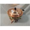 Image 2 : SOLID COPPER VINTAGE CHAFING FONDUE POT