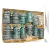 Image 1 : LOT 12 ANTIQUE VINTAGE GLASS INSULATORS ELECTRIC