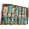 Image 1 : LOT 7 ANTIQUE VINTAGE GLASS INSULATOR JADE CUSTARD