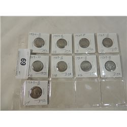 9 COIN LOT BUFFALO NICKELS  US COINS
