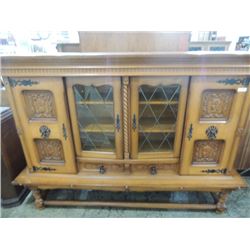 ANTIQUE VITRINE SIDEBOARD BUFFET CABINET